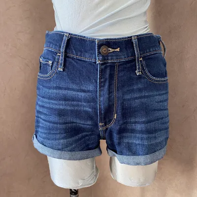 Short en jean Hollister bleu brut taille 36 (W26) coupe taille haute tendance
